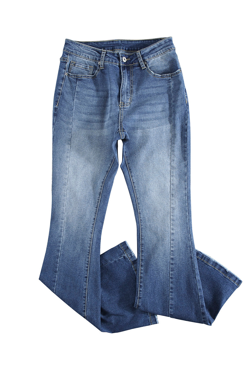 High Waist Flare Jeans with Pockets